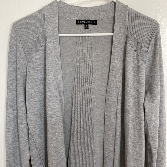 Love Ellie Samantha Rib Gray Cardigan. Size, S - Picture 3 of 8